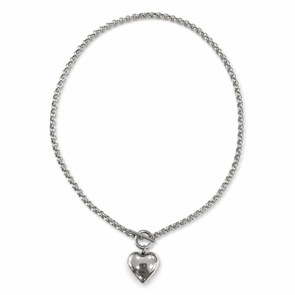 Halkalı Kalp Silver Kolye