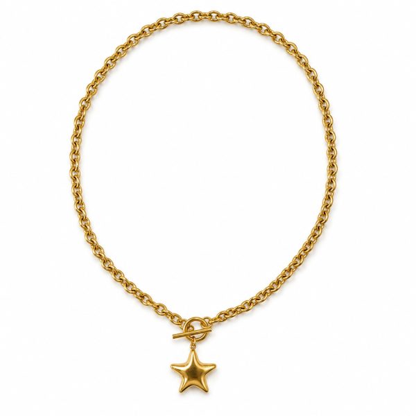 Halkalı Yıldız Gold Kolye