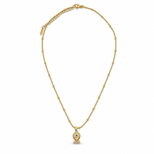 Mini Taş Detaylı Balık Gold Kolye